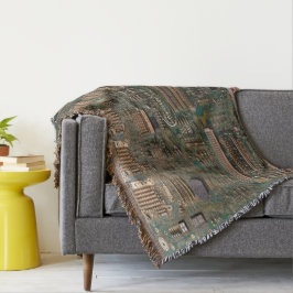 Grönt & Cooper Circuit Board Cotton Throw Blanket Filt