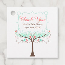 Grönt Coral Blommigt Bird Baby Shower Tack