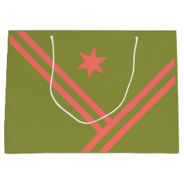 Grönt Coral Diagonal Rand Star Modern Graphic