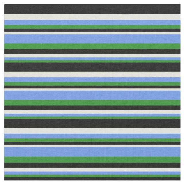 Grönt, Cornblomma Blue, Beige & Black Tyg (Närbild)