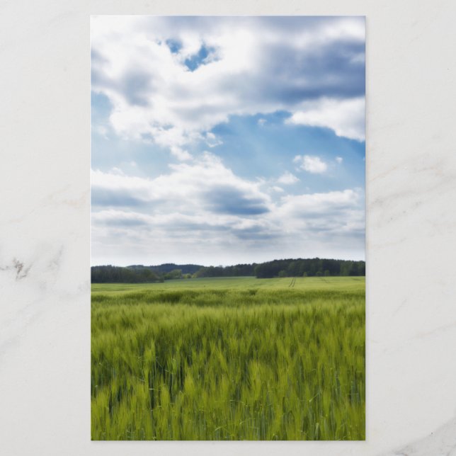 Grönt Cornfields och Blå himmel Brevpapper (Framsida)