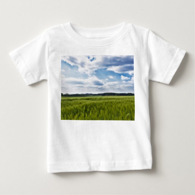 Grönt Cornfields och Blå himmel T Shirt (Framsida)