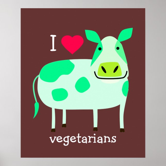 Grönt Cow - Vegetarian Poster (Framsidan)