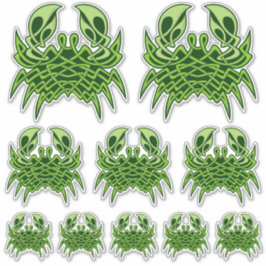 Grönt Crab Celtic Knot-etikettuppsättning Klistermärken