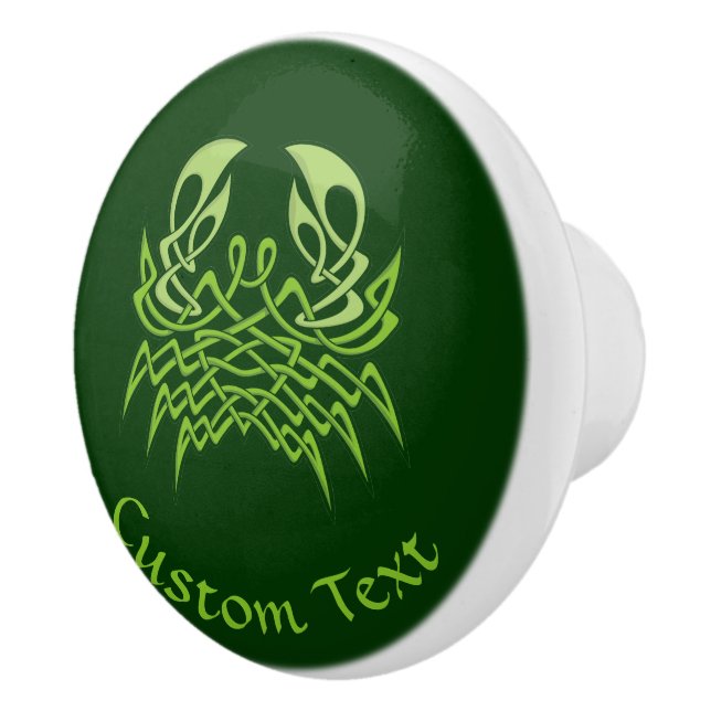 Grönt Crab Celtic Knot Knopp (Höger)