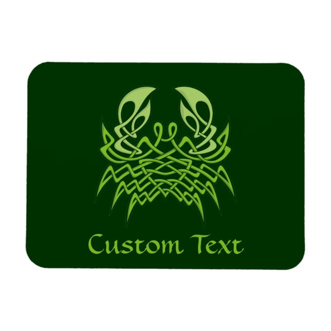 Grönt Crab Celtic Knot Magnet (Horisontell)