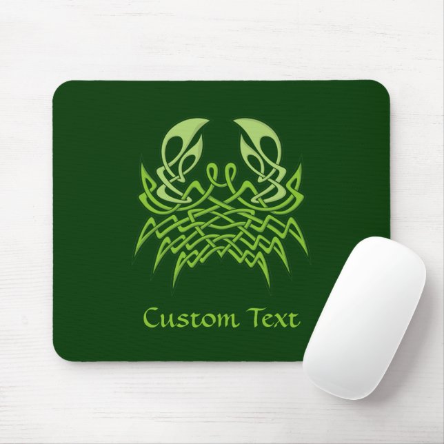 Grönt Crab Celtic Knot Musmatta (Med mus)