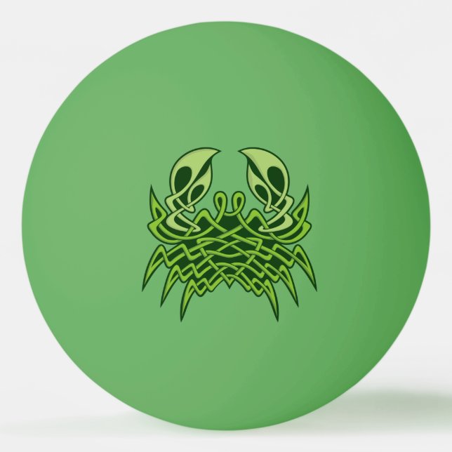 Grönt Crab Celtic Knot Pingisboll (Framsidan)