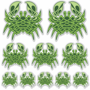 Grönt Crab Celtic Knot Sticker Set Klistermärken