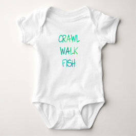 Grönt Crawl Walk Fish T Shirt
