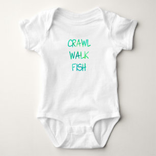 Grönt Crawl Walk Fish T Shirt