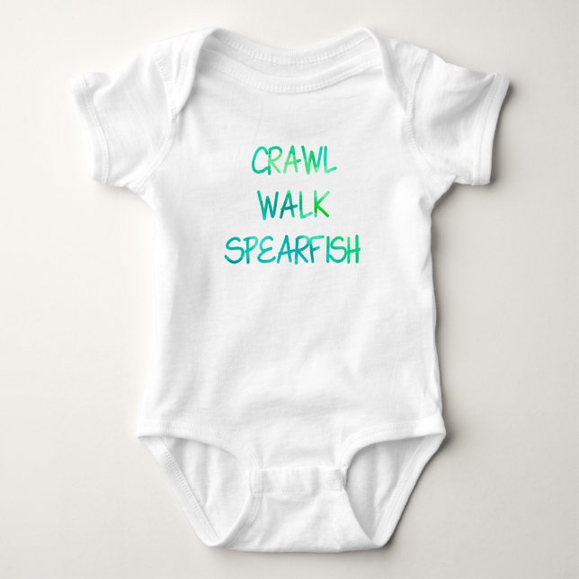 Grönt Crawl Walk Spearfish T Shirt (Framsida)
