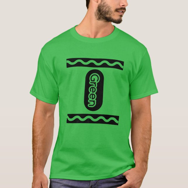 Grönt-Crayon Halloween Costume par Friend Group T Shirt (Framsida)