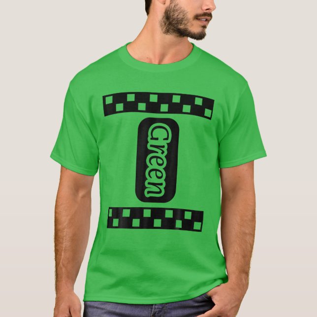 Grönt Crayon Halloween Crayon Costume par T Shirt (Framsida)