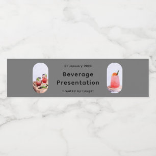 Grönt Cream Aesthetic Simple Drink Beverage Vattenflaskor Etikett