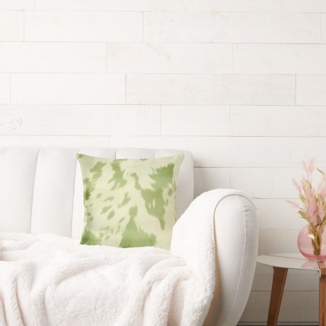 Grönt Cream Cowhide Kudde (Soffa)