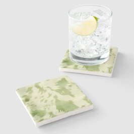 Grönt Cream Cowhide Stenunderlägg