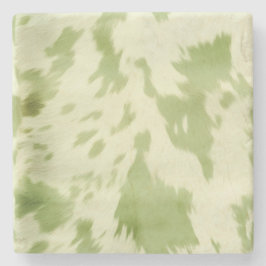 Grönt Cream Cowhide Stenunderlägg