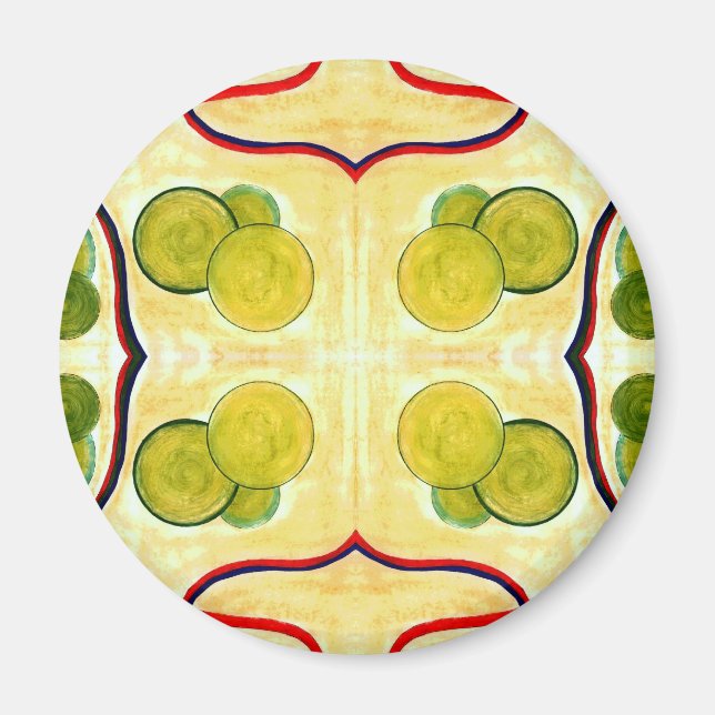 Grönt Cream Flyter Magnet (Framsidan)