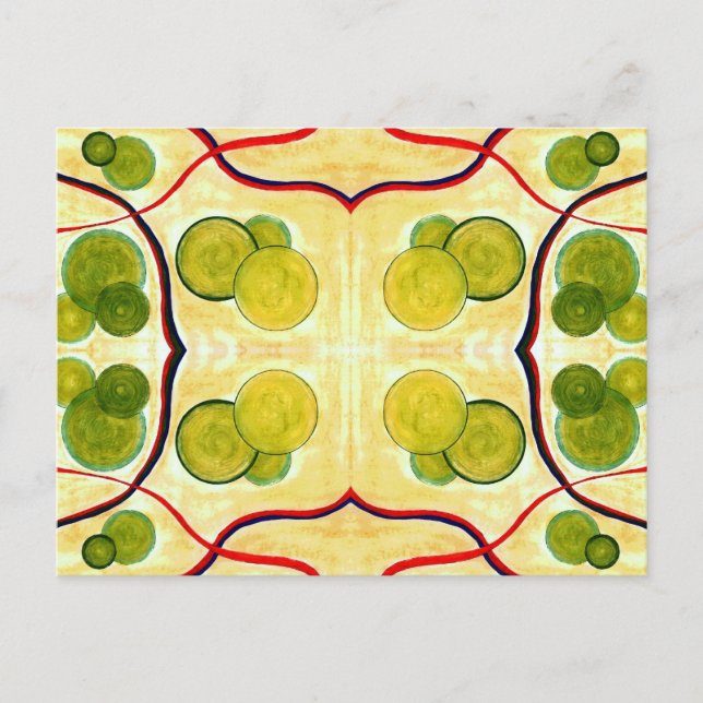 Grönt Cream Flyter vykort (Framsida)