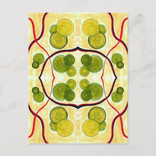 Grönt Cream Flyter vykort (Framsida)