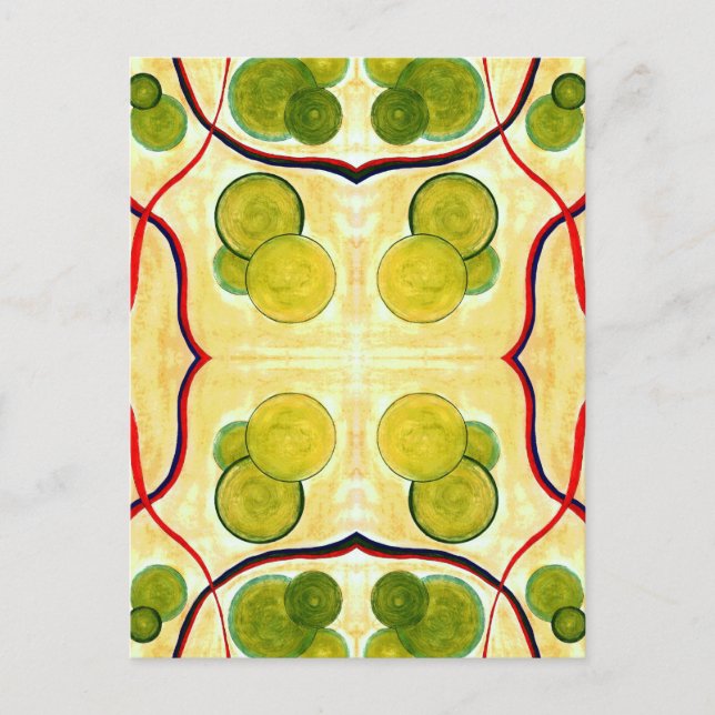 Grönt Cream Flyter vykort (Framsida)