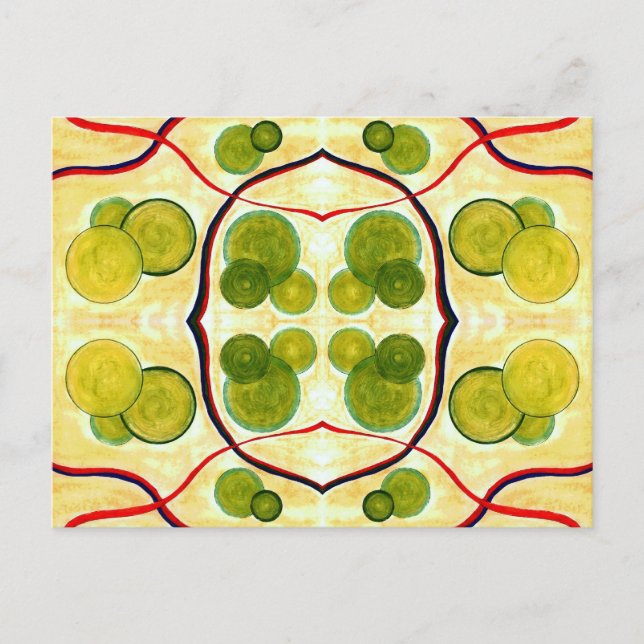 Grönt Cream Flyter vykort (Framsida)