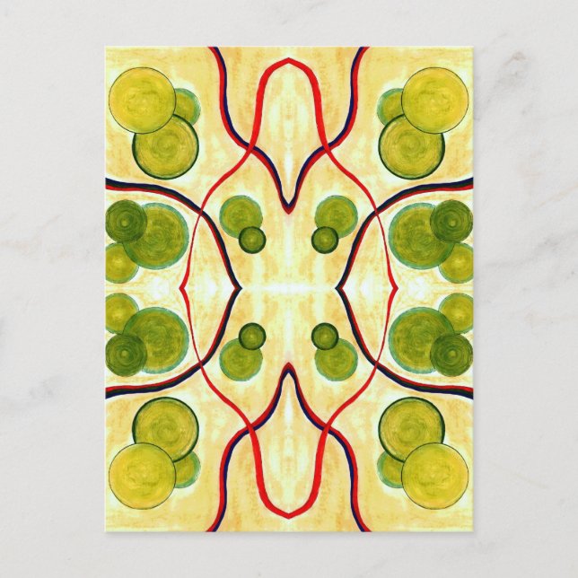 Grönt Cream Flyter vykort (Framsida)