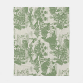 Grönt Cream jul-vintern Wonderland Fleecefilt