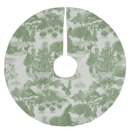 Grönt Cream jul-vintern Wonderland Julgransmatta Borstad Polyester