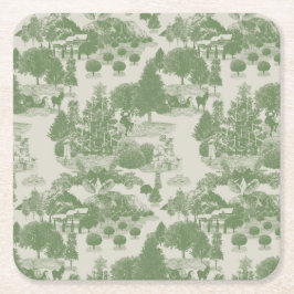 Grönt Cream jul-vintern Wonderland Underlägg Papper Kvadrat
