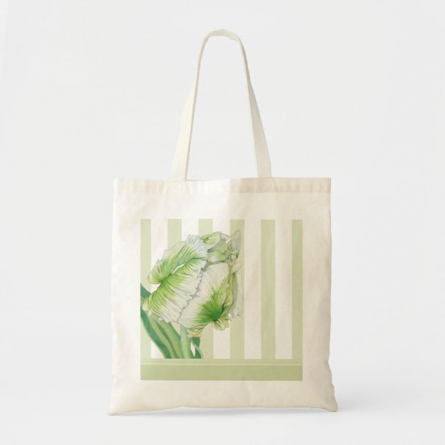 Grönt Cream Tulip Bag Tygkasse (Framsidan)