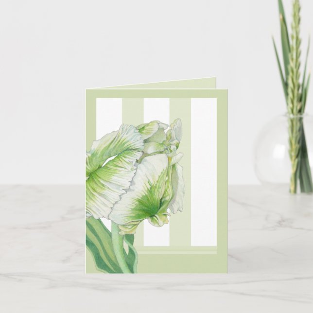 Grönt Cream Tulip Note Card Kort (Framsida)