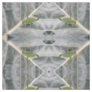 Grönt Cricket Makro Patterned Animal Fabric Tyg