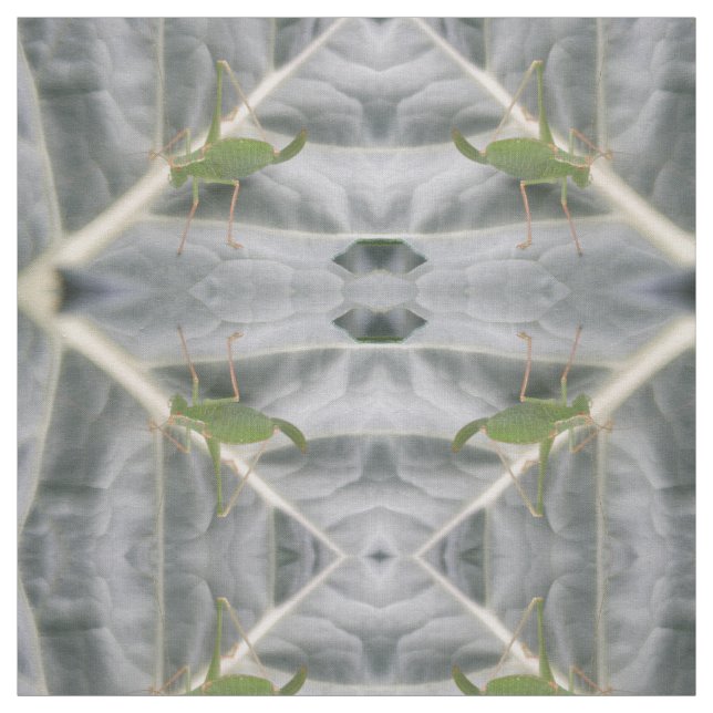 Grönt Cricket Makro Patterned Animal Fabric Tyg (Provkarta)