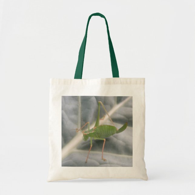 Grönt Cricket Makro Tote Bag Tygkasse (Framsidan)