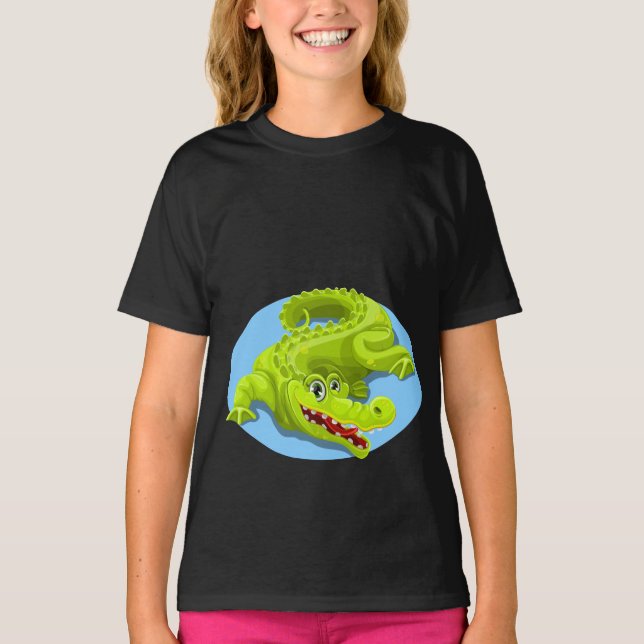 Grönt Crokodile Sjö T Shirt (Framsida)