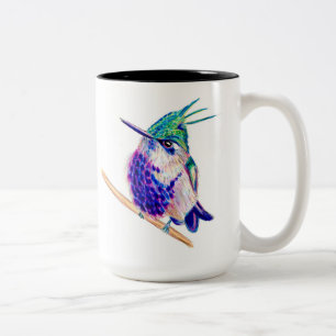 Grönt Crowned Plover Lila Hummingbird Mugg