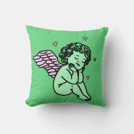 Grönt Cupid Dekorativ kudde