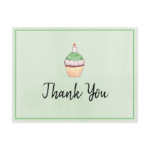 Grönt Cupkaka Birthday Tack