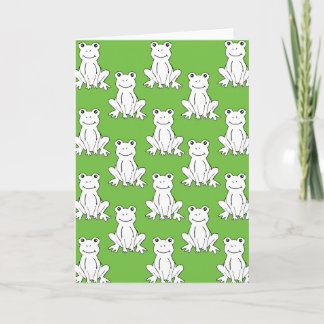 Grönt Cute Animal Mönster Tecknad Frog Mönster Kort