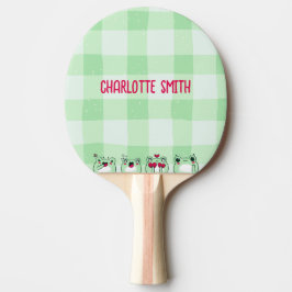 Grönt Cute Kids Personalizable Manga Tecknad Frog Pingisracket
