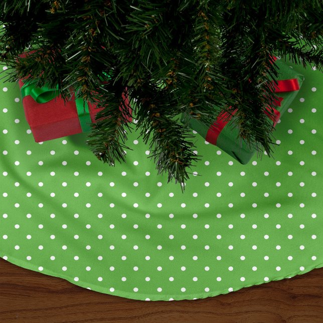 Grönt Cute Polka dots Julgransmatta Fleece (Skapare uppladdad)