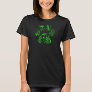 Grönt Cyber Techie Circuit Puppy Hund Cat Tass T Shirt
