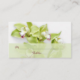 Grönt Cymbidium Orchid Blommigt Bröllop Place Card Placeringskort