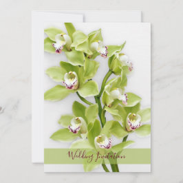 Grönt Cymbidium Orchid bröllopsinbjudan 5x7 Storle Inbjudningar