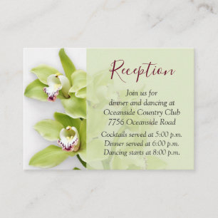 Grönt Cymbidium Orchid bröllopsmottagning Infoga Tilläggskort