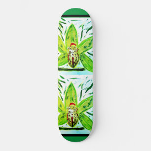 Grönt Cymbidium Orchid Mini Skateboard Bräda 18,5 Cm