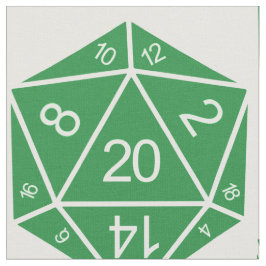 Grönt D20 Dice Fabric Tyg