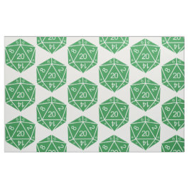 Grönt D20 Dice Fabric Tyg